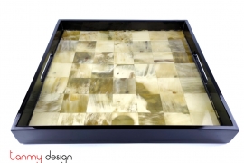 Square lacquer tray attached with horn  35*35*H4 cm